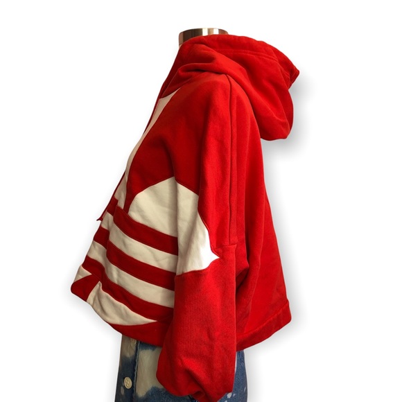 Adidas Sweatshirt Adidas Originals Cropped Large Trefoil Logo Hoodie- Small - Picture 5 of 8